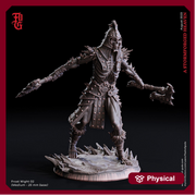 Undead Wight Death Knight Monster with 2 Axes Miniature | 28mm,32mm,54mm,75mm,100mm Scale |Figurine D&D 5e |Pathfinder Undead| Flesh of Gods - Only-Games
