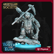WalrusFolk Fighter Ranger | 28mm, 32mm,54mm, 75mm, 100mm Scales | Dungeons and Dragons DnD 5e figure| Pathfinder | Archvillain Games - Only-Games