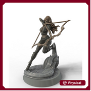 Female Elf, Human Fighter Ranger Sharpshooter, Mini | 28mm,32mm,54mm,75mm,100mm Scale | Resin Dungeons and Dragons D&D 5e  | Pathfinder - Only-Games