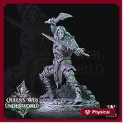 Dark Elf Drow Fighter | 28mm, 32mm, 75mm | DnD 5e Miniature | Dungeons and Dragons | Baenere | Melee-Magthere Menzoberranzan - Only-Games