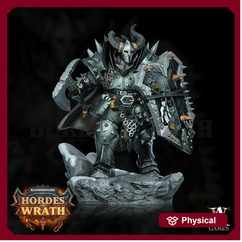 Human Oathbreaker Paladin Chaos Knight Axe & Shield Unpainted Miniature | 28mm, 32mm, 54mm,75mm, 100m Scales | D and D| Pathfinder - Only-Games