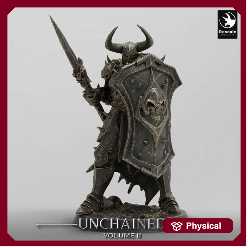 Fighter, Ranger Spear and Shield, Oathbreaker Paladin, DnD Unpainted Miniature| 28mm, 32mm,54mm,75mm,100mm Scales | Dungeons & Dragons - Only-Games