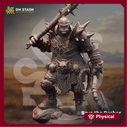 Orc Chief Fighter Barbarian, Half-Orc PC NPC Miniature | 28mm,32mm,54mm,75mm,100mm Scales | Dungeons and Dragons Pathfinder | DM Stash - Only-Games