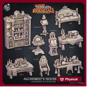 Alchemist's House Furniture Scatter Props Terrain | Solid Resin 28mm, 32mm| Dungeons &  Dragons 5e Miniature | Pathfinder RPG Tabletop DnD| - Only-Games