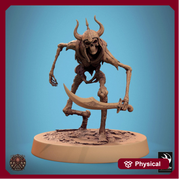 Skeleton Persian Warrior Sneaking Sword  | Undead Unpainted miniature DnD | 28mm, 32mm, 54mm, 75mm,100mm | Pathfinder | Rescale Miniatures - Only-Games