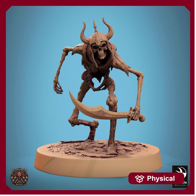Skeleton Persian Warrior Sneaking Sword  | Undead Unpainted miniature DnD | 28mm, 32mm, 54mm, 75mm,100mm | Pathfinder | Rescale Miniatures - Only-Games