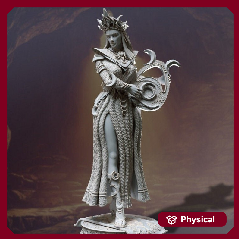 Female Elf Bard, Half-Elf, Eladrin Unpainted Miniature | 28mm, 32mm,54mm,75mm, 100mm Scales | Dungeons and Dragons 5E | DM Stash - Only-Games