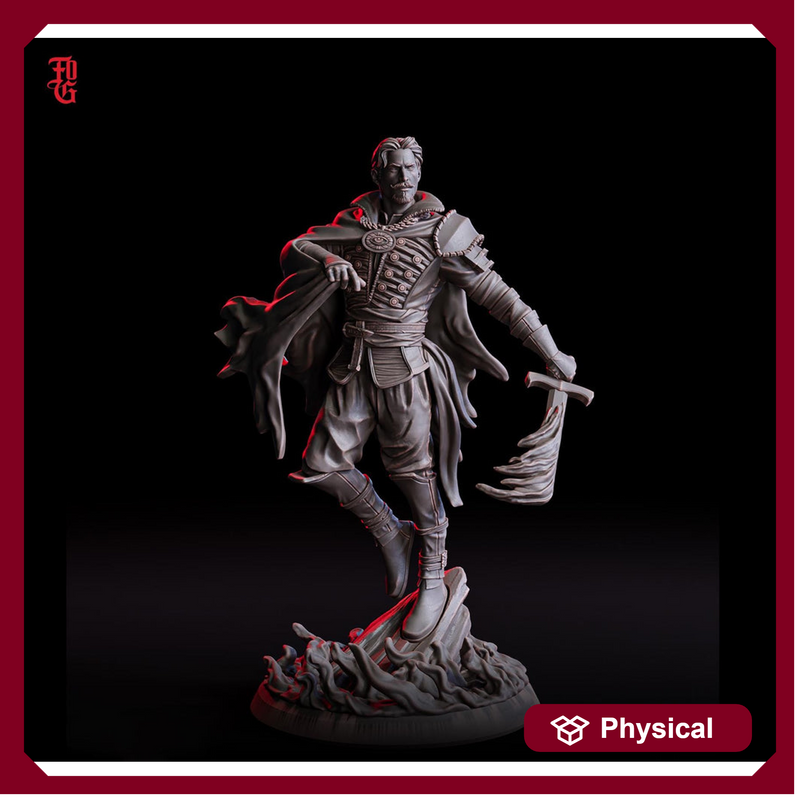 Fighter Eldritch Knight, Duelist PC / NPC Unpainted Mini | 28mm, 32mm,54mm75mm,100mm Scales | D&D 5e Pathfinder Figurine | Flesh of Gods - Only-Games