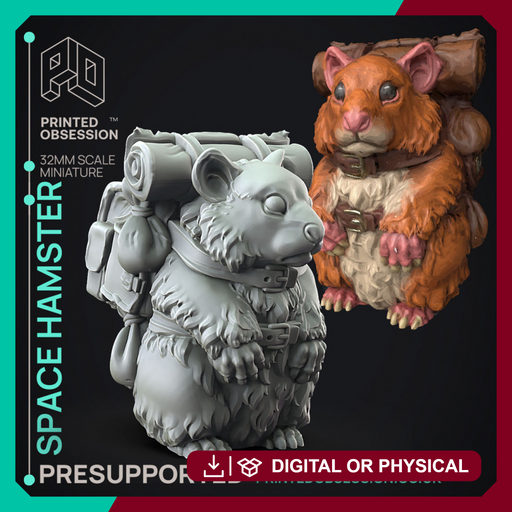 Space Hamster - Pack Animal - Weird Shores - PRESUPPORTED - 32mm Scale - Only-Games