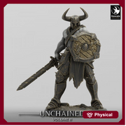 Ranger, Fighter, Sword and Shield, DnD Unpainted Miniature| 28mm, 32mm,54mm,75mm,100mm Scales | Dungeons & Dragons - Only-Games