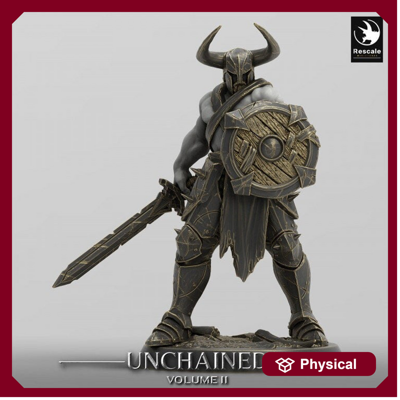 Ranger, Fighter, Sword and Shield, DnD Unpainted Miniature| 28mm, 32mm,54mm,75mm,100mm Scales | Dungeons & Dragons - Only-Games
