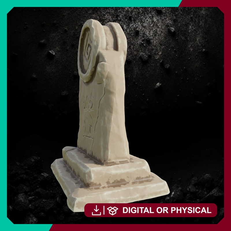 Tombstone 2 - Graveyard Terrain STL, DnD & Wargaming Scenery
