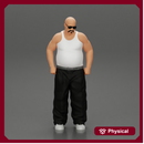 fat gangster standing with sunglasses