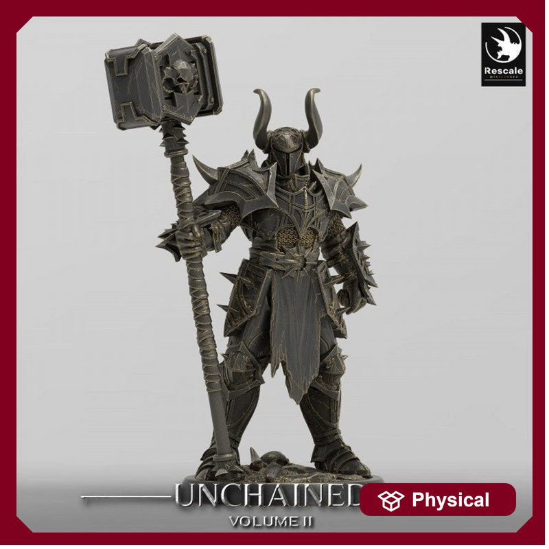 Oathbreaker Paladin, Fighter Battlemaster Maul PC / NPC, DnD 5e Unpainted Mini| 28mm, 32mm,54mm,75mm,100mm Scales | Dungeons & Dragons
