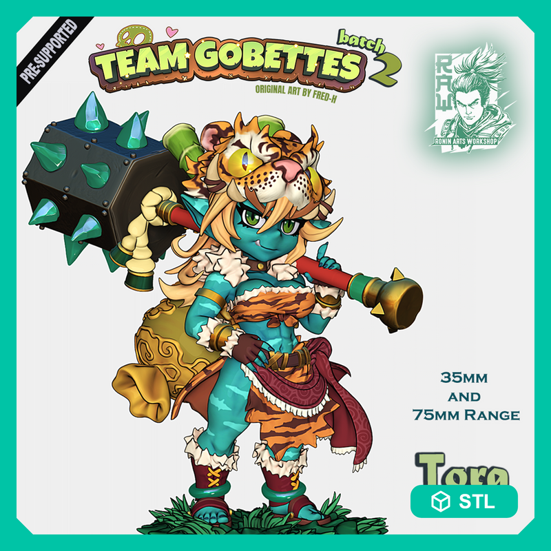 Chibi Goblin - Tora The Barbarian - STL only - Only-Games