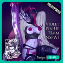 Violet Pin Up 75mm (NSFW Version) Pre-Supported - STL only
