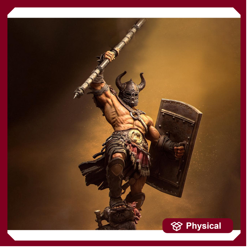 Human Barbarian With 2-handed Axe PC / NPC Unpainted Miniature | 28mm,32mm,54mm,75mm,100mm Scales | Dungeons & Dragons Pathfinder | NERIKSON - Only-Games