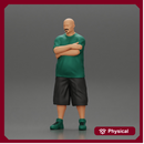 Fat Gangster standing and folding one's arms