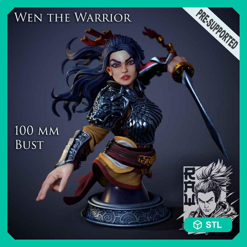 Wen - Warrior Bust - STL only