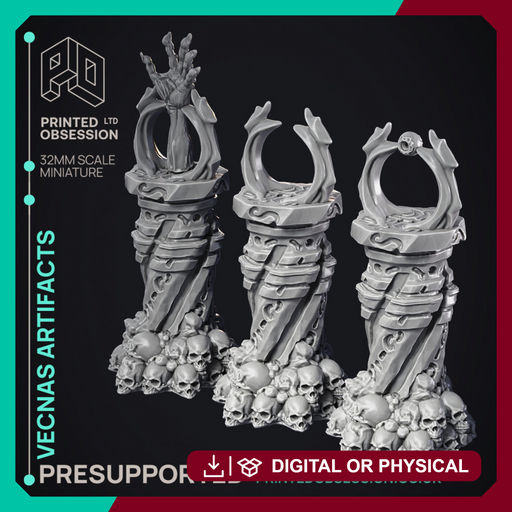 Vecnas Artifacts - 3 Models Undead Scenery - PRESUPPORTED - 32mm scale - Only-Games