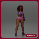 Black girl with curly hair boxing winning and screaming at the losing girl