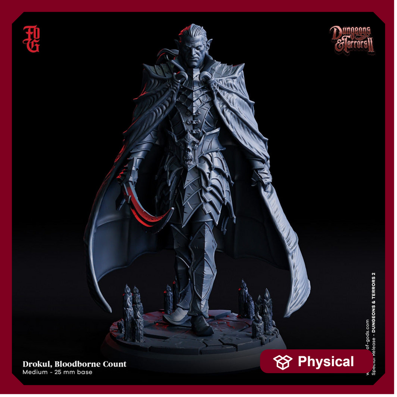 Vampire Lord Strahd Standing | 5 Sizes Scale | Undead Dungeons & Dragons 5e Miniatures | Pathfinder | Figurine - Only-Games