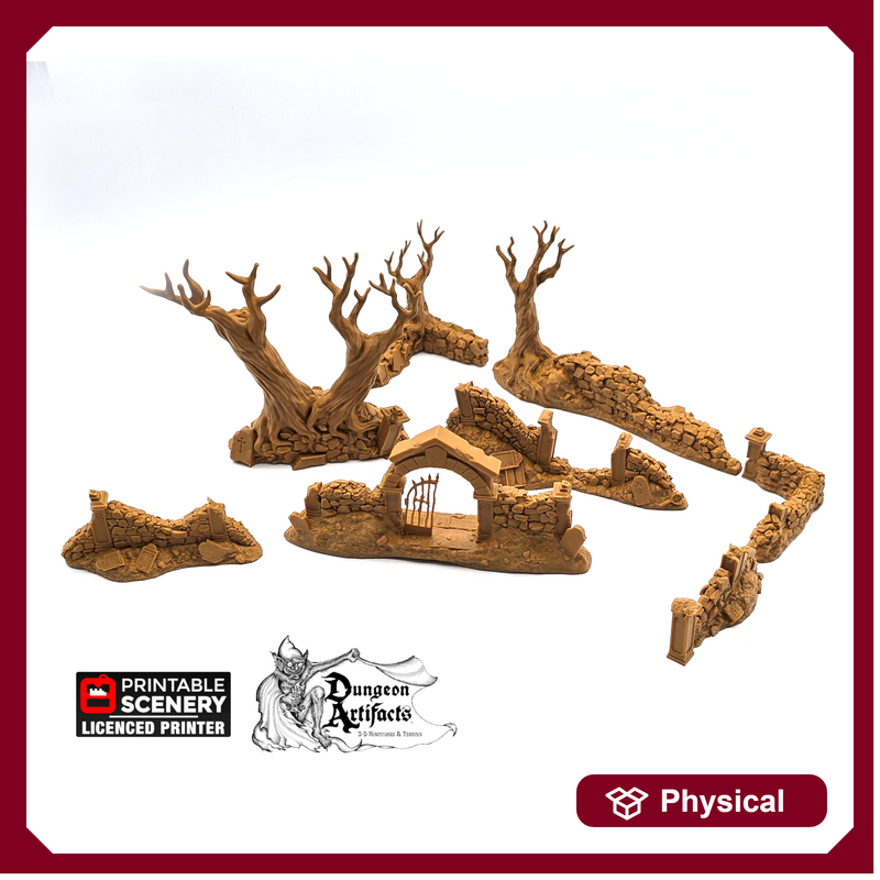 Hallowed Graveyard - Shadowfey Wilds Grave Yard Cemetery 15mm 20mm 28mm 32mm Wargaming Terrain D&D DnD