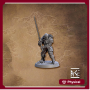 Human Fighter, 2 Handed Sword Platemail | 28mm,32mm,54mm,75mm,100mm Scale Resin Miniature Dungeons and Dragons D&D Pathfinder |Artisan Guild - Only-Games