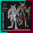 Owlman - Frindly NPC - Cryptids of the Darkwoods -  PRESUPPORTED - Illustrated and Stats - 32mm scale