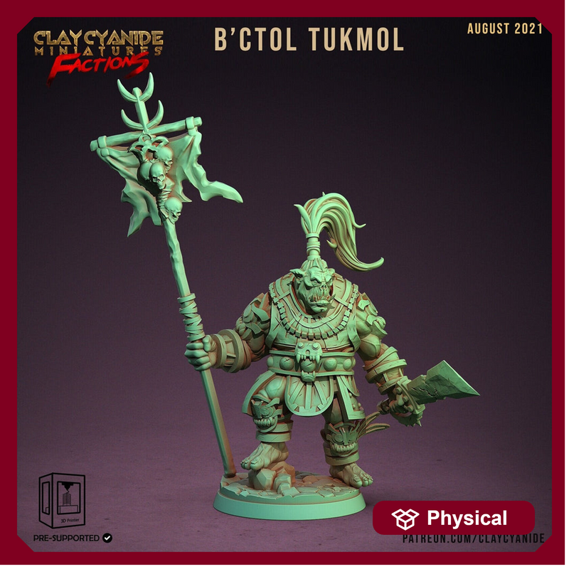 Orc Standard Bearer with sword | 28mm, 32mm, 75mm Scale Resin Miniature | Dungeons and Dragons | Pathfinder | - Only-Games