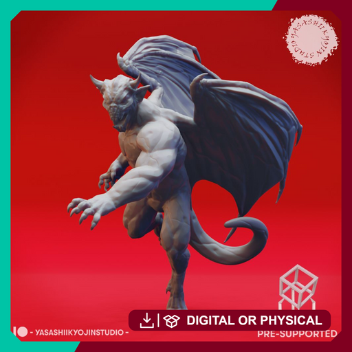 Charging Gargoyle - Tabletop Miniature (Pre-Supported) - Only-Games