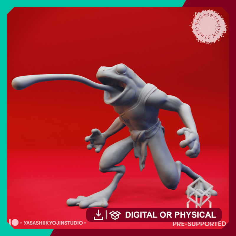 Bullywug - Tongue - Tabletop Miniature (Pre-Supported)