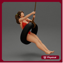 Sexy Girl in onepiece Enjoying a Fun Swinging Adventure on Tire