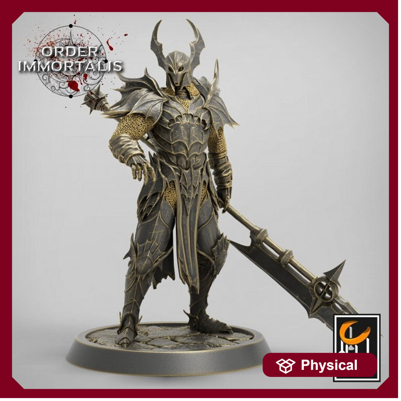 Fighter Halberd Polearm master, Oathbreaker Paladin,  Unpainted Miniature | 28mm, 32mm,75mm Scales | Dungeons and Dragons | Pathfinder | - Only-Games