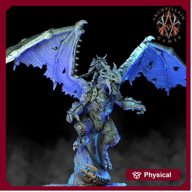 Ancient Gargantuan Dragon with Armor Rider Option | 90mm base. 150mm tall, Wingspan 260mm | Dragon Queen | Dungeons and Dragons | - Only-Games