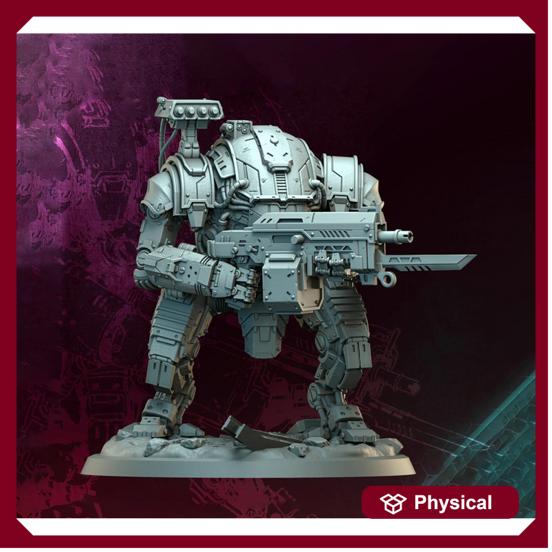 Sci-Fi Heavy Terminator Battle Mech Unpainted Resin | 4 BASE SIZES | Argo Bulwark Morior Invictus - Only-Games