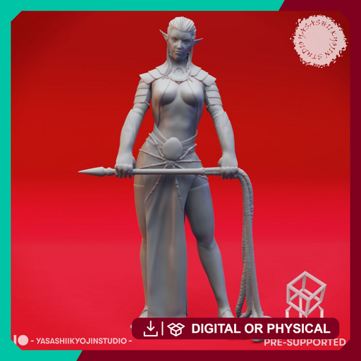 Drow High Priestess - Tabletop Miniature (Pre-Supported) - Only-Games