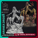 Aranea - Drider Necromancer - Godly Avatars -  PRESUPPORTED - Illustrated and Stats - 32mm scale