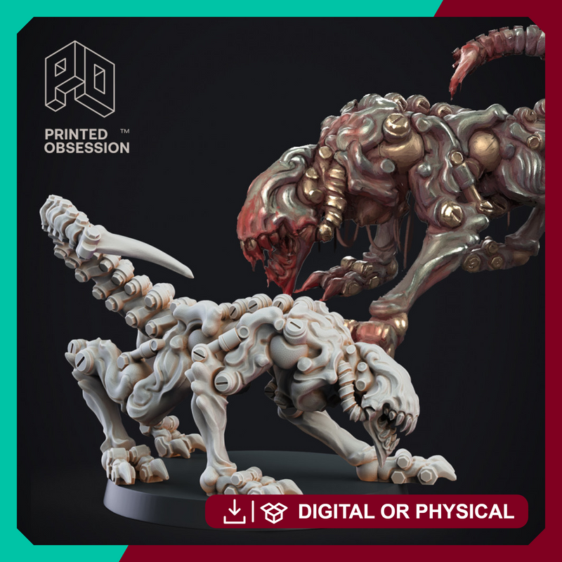 Steel Wolf - Construct - PRESUPPORTED - D&D 32mm