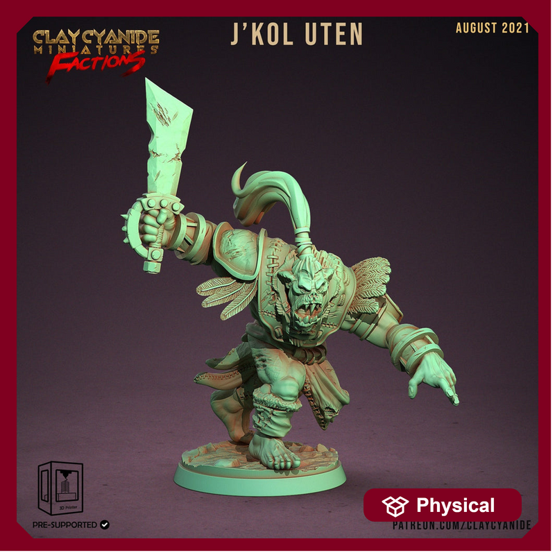 Orc with Sword | Orc | 28mm, 32mm, 75mm Scale Resin Miniature | Dungeons and Dragons | Pathfinder | - Only-Games
