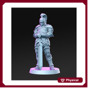 Knight | Paladin | Miniature | Fighter | Heavy Armor | Dungeons and Dragons | 28mm Scale | 32mm scale | Pathfinder | Figure for Painting| - Only-Games