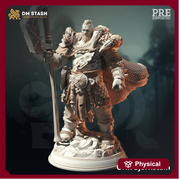 Human Barbarian Fighter  Miniature | 28mm,32mm,54mm,75mm,100mm Scales | Dungeons and Dragons Pathfinder | DM Stash - Only-Games