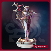 Pinup Female Elf Druid Staff and Scimitar Miniature | 28mm, 32mm,54mm,75mm, 100mm Scales | Dungeons and Dragons  5E | DM Stash - Only-Games