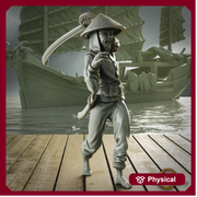 Swashbuckler Pirate Fighter with Sword | Sea encounter | 28mm, 32mm,54mm,75mm,100mm Scales | Player Character D&D 5e Pathfinder Figurine - Only-Games