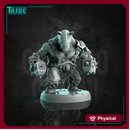(0263) Male rhinoceros folk barbarian warrior with two hammers