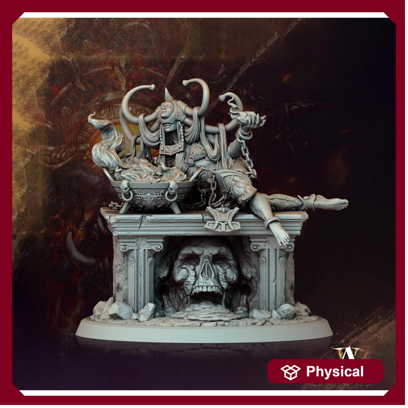 Human Female Sorcerer Warlock Cleric Necromancer |28mm,32mm,54mm,75mm,100mm Scales| Dungeons and Dragons | Pathfinder | Archvillain Games - Only-Games