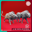 Leucrotta Pair - Tabletop Miniature (Pre-Supported)