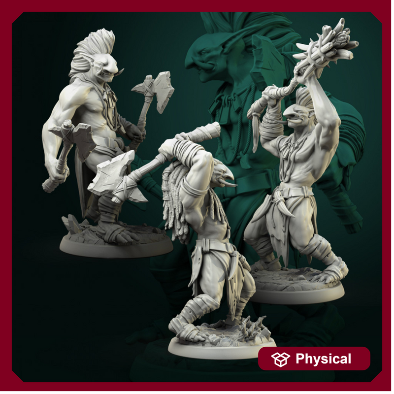 Trolls male set 3 miniatures 32mm