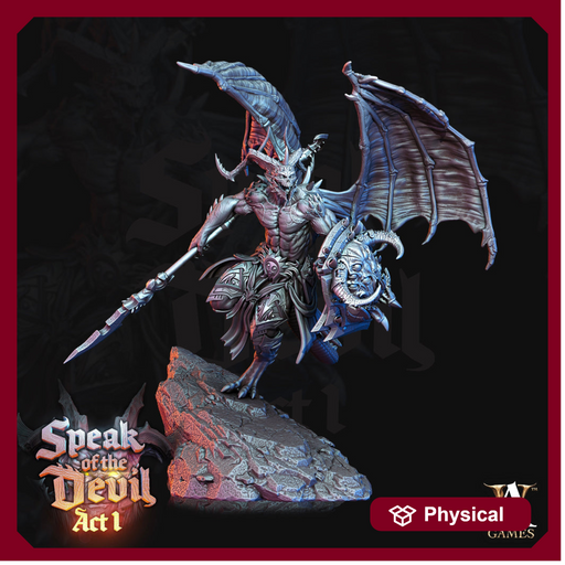 Greater Devil - Horned Devil 90mm tall | 50mm Base| 3d printed | Out of the Abyss | Demon | Dungeons and Dragons | - Only-Games