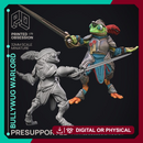 Bullywug Warlord - PRESUPPORTED - Illustrated and Stats - 32mm scale